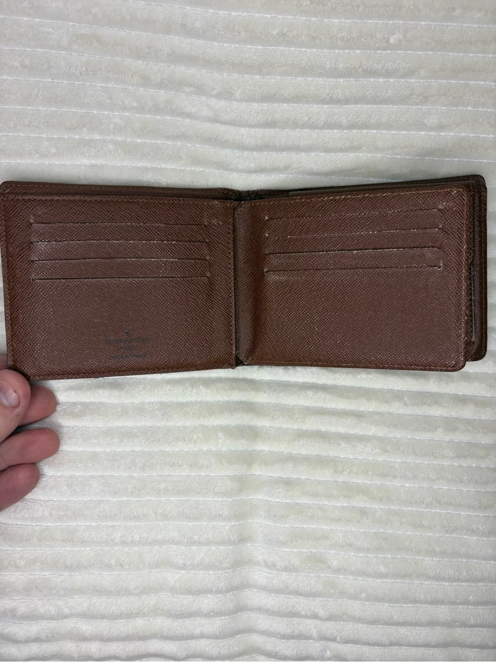 Authentic Louis Vuitton Monogram Bifold Wallet Brown Canvas Leather Coin Pocket